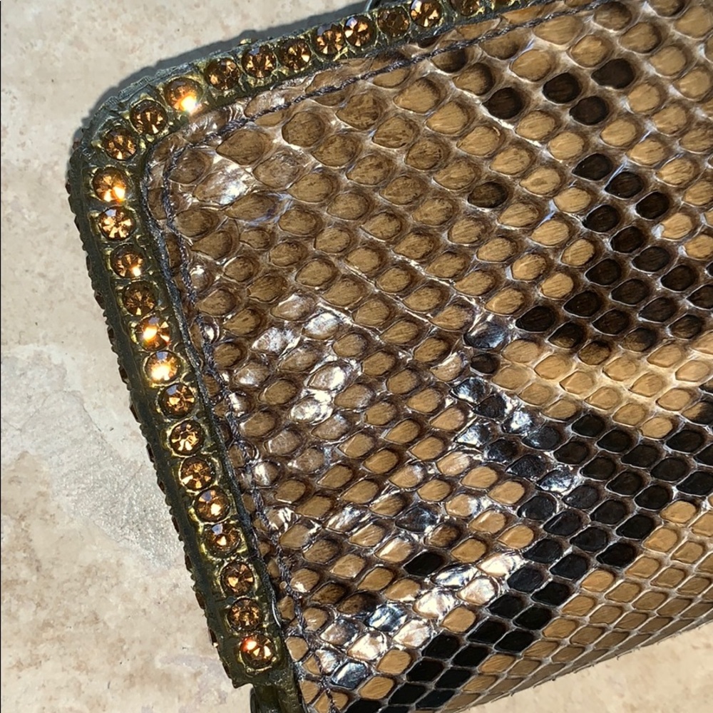 Clara Kasavina Crystal Stud Python Handbag/Clutch - image 2